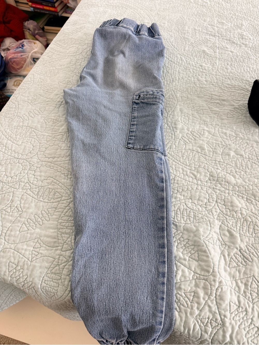Tinseltown Light Blue Elastic Cuff Cargo Jeggings